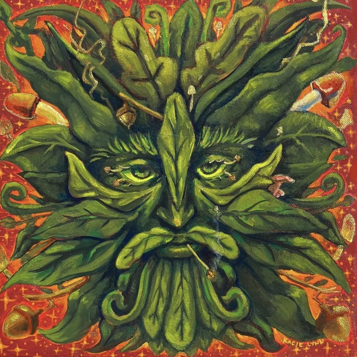 green man painting